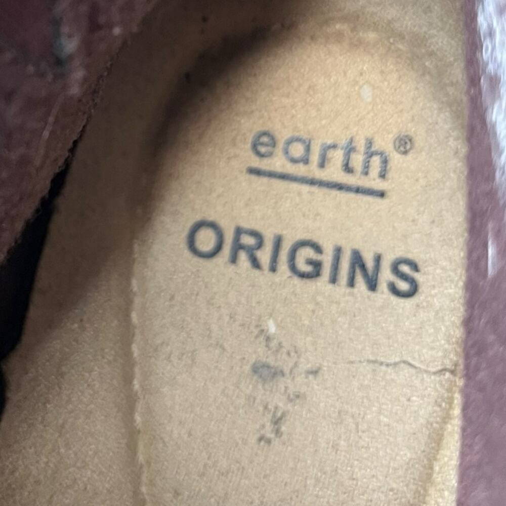 EARTH ORIGINS Oakland Alexis Burgundy Leather Ankle Boots Women's Size 8.5 - Picture 6 of 9